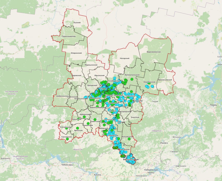 Киров карта газификации